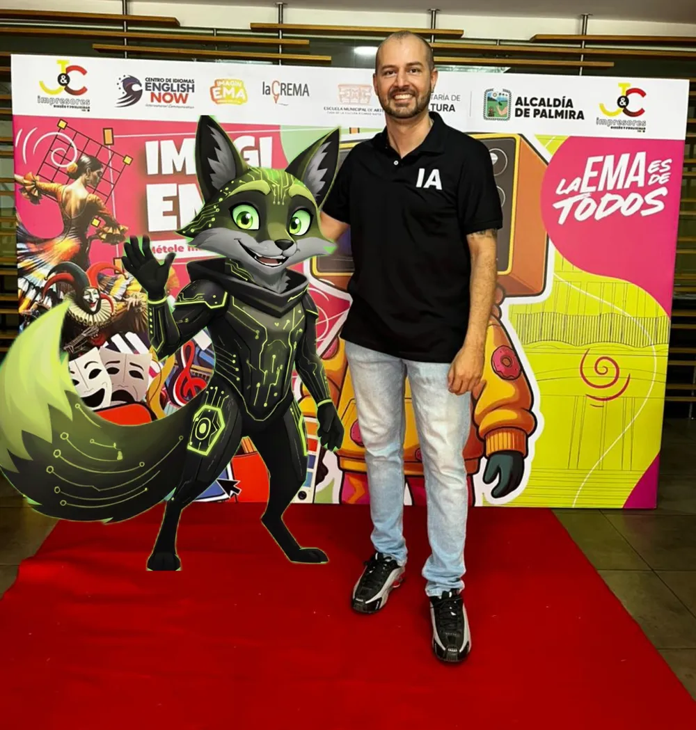 Diego Palacios, fundador de AIMA, junto a Kai